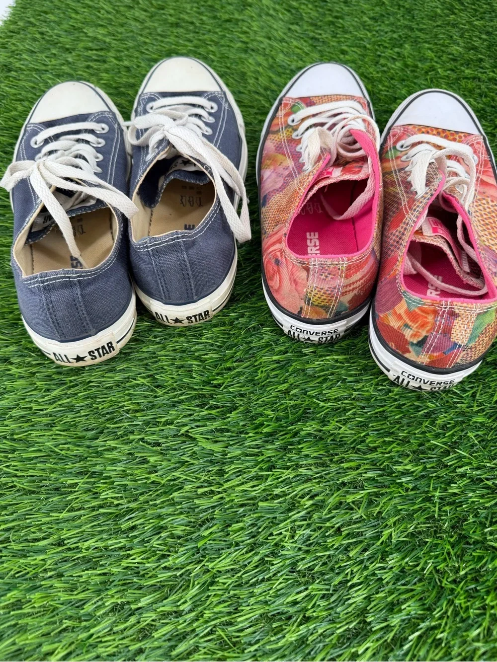 Converse Blue & Pink Digital Floral Ankle Low Lace Up Casual Sneaker